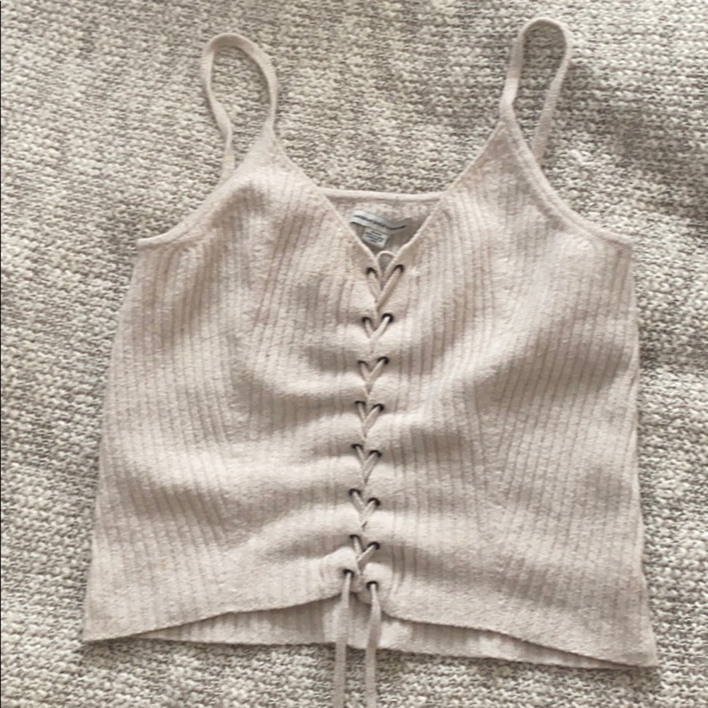 Cute lace up tank top
